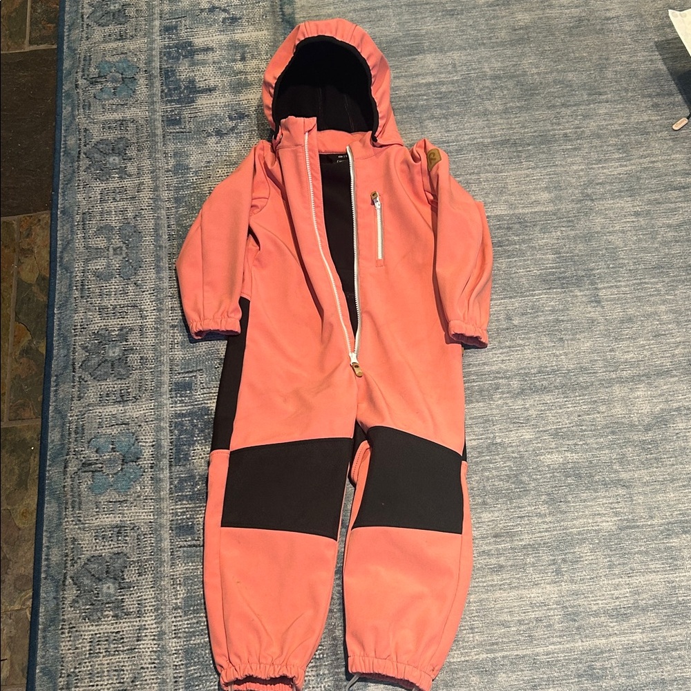 Reima Kids Pink and Black soft shell one piece 3t